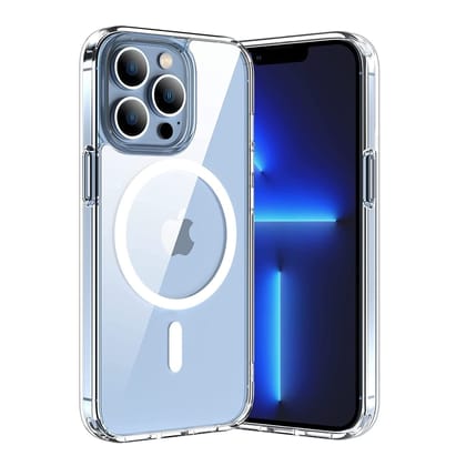 LIRAMARK Magnetic Protective Clear TPU Case Compatible for Magsafe for Apple iPhone 13 Pro Max (6.7 inches, Transparent)