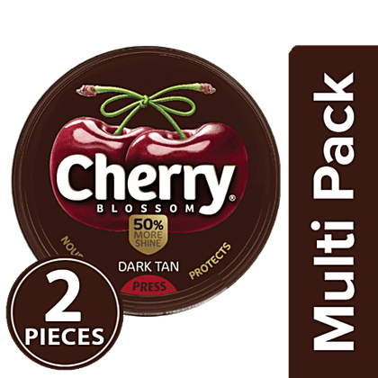 Cherry Blossom Wax Shoe Polish - Dark Tan, 40 g (Pack of 2)