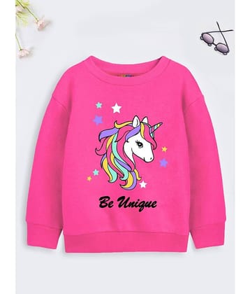Trampoline Girls Cotton Blend Sweatshirt ( Pink )