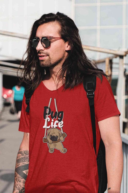 V Neck T-Shirt (Men) - Pug Life (3 Colours)