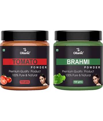 Oilanic 100% Pure Tomato Powder & Brahmi Powder For Skin Hair Mask 200 g Pack of 2