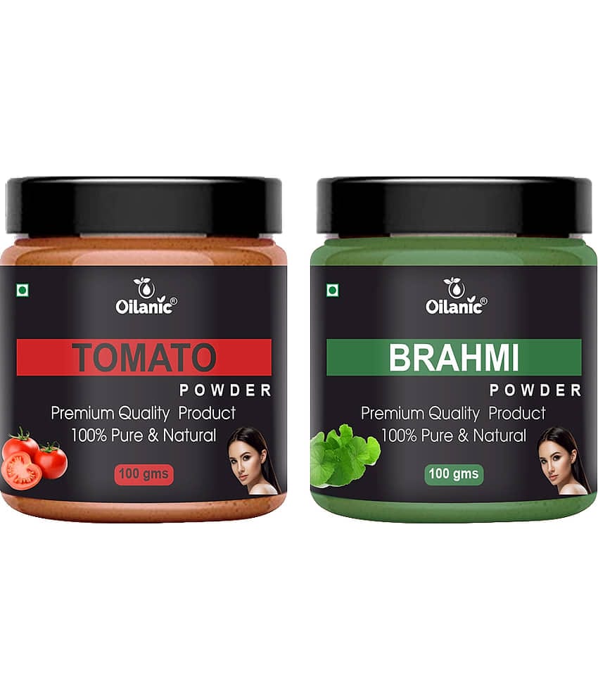 Oilanic 100% Pure Tomato Powder & Brahmi Powder For Skin Hair Mask 200 g Pack of 2