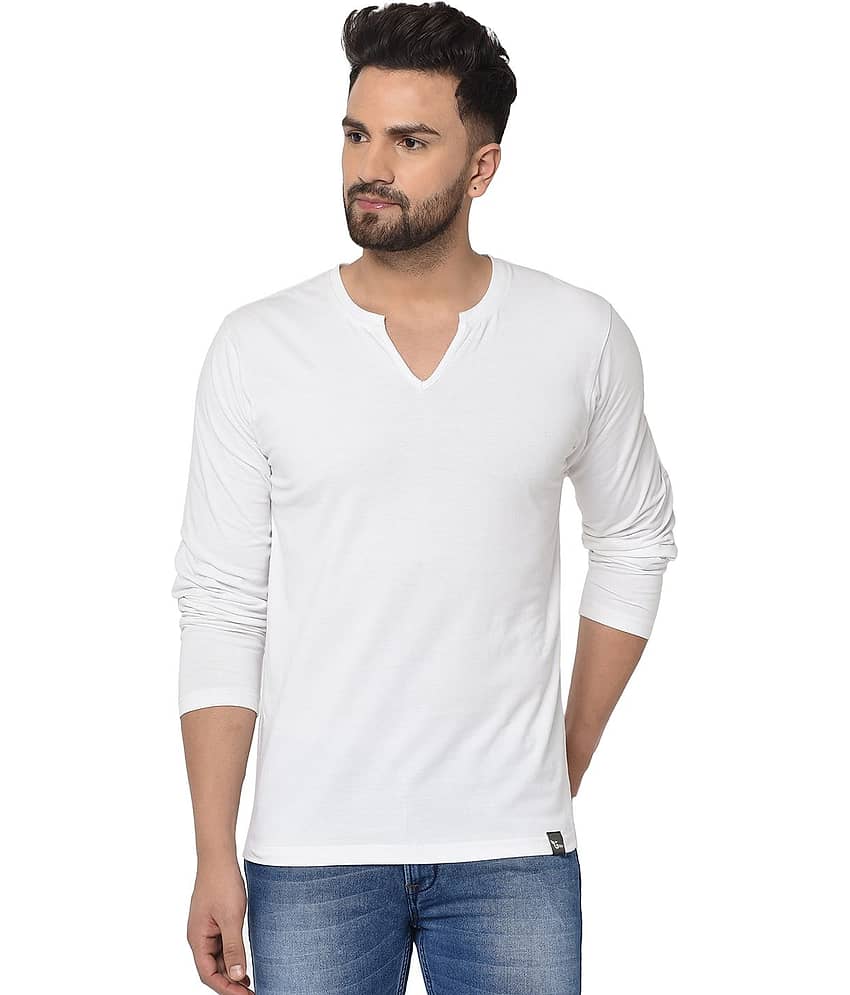 Glito Pack of 1 Cotton Blend Regular Fit Men's T-Shirt ( White )