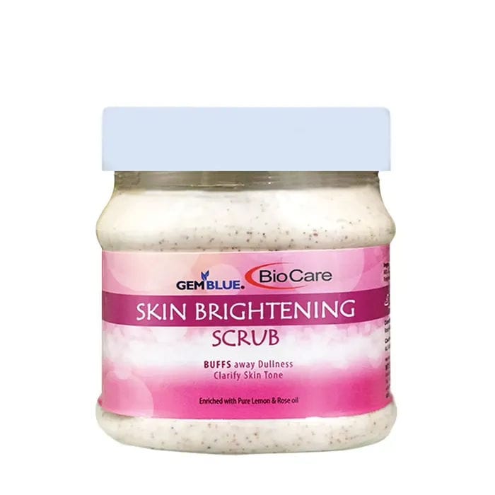 Gemblue BioCare Skin Brightening Face And Body Scrub, Buffs Away Dullness, Clarify Skin Tone, 500 ml