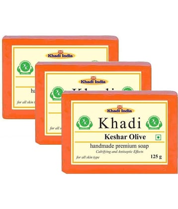 Premium Khadi Keshar Olive Soap 375 g Pack of 3