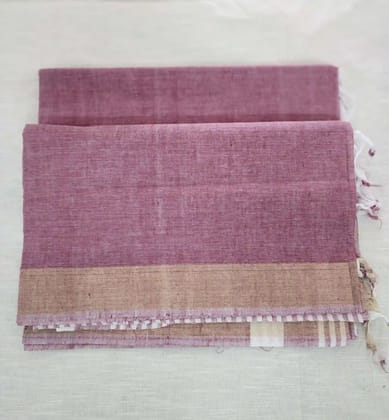 Handwoven White Pure Cotton SareeWITH BLOSE WHITE LINES PALLU ALSO WHITE LINES