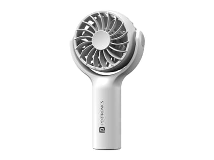 Portronics Toofan Mini, 3 Speed Modes, 7800 RPM, Rechargeable Battery, 180-degree Rotation - White