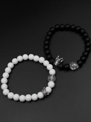 King and Queen Beaded Bracelet for Couple