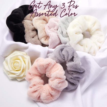 3 Pieces Scrunchies Fuzzy Scrunchy Ponytail Scrunchies