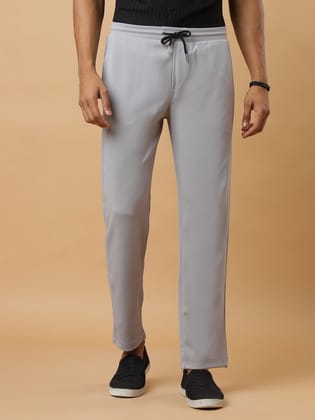 Grey | Straight-Leg Essential Textured | Track Pants-S