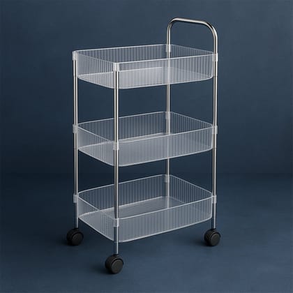 Apex Sapphire 3-Layer Multipurpose Storage Trolley with Wheels