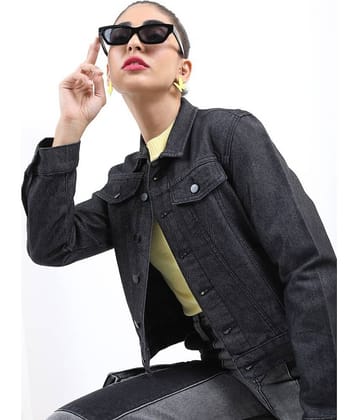 Ketch Women Denim Jacket ( Black )