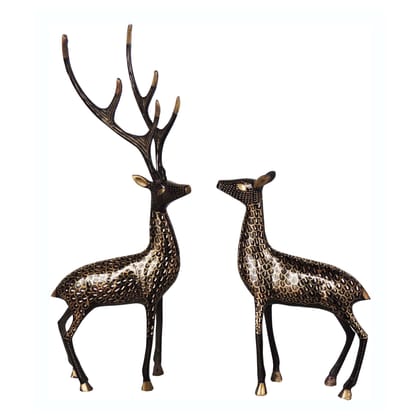 Decorative Brass Duck Pair Statue for Shelf & Table Decoration, Height : 16 Inch (ANMAS212 B)
