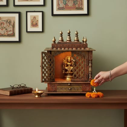 Beautiful Wooden Wall Temple for Home Living Room