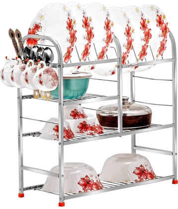 Winstar - Silver Stainless Steel Dish Racks ( Pack of 1 )