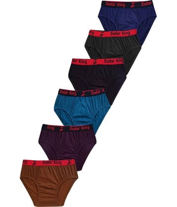sudarking Pack of 6 Cotton Blend Briefs For Men's ( Multicolor )