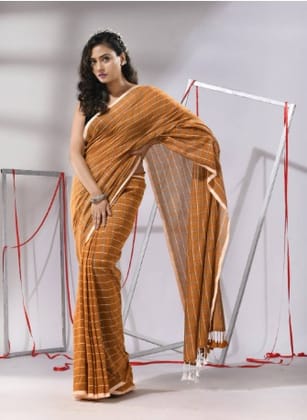 Handloom Cotton Checks Saree