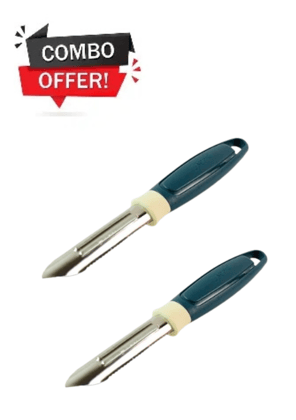 Pack of 2 | Multicolor | Stainless Steel Dual Blade Vegetable & Fruit Peeler Cutter | Sharp Razor Edge for Potato, Carrot, Cucumber | Kitchen Tool |Ultra Sharp Blade | Multipurpose Peeler for Kitchen Use | Easy Grip