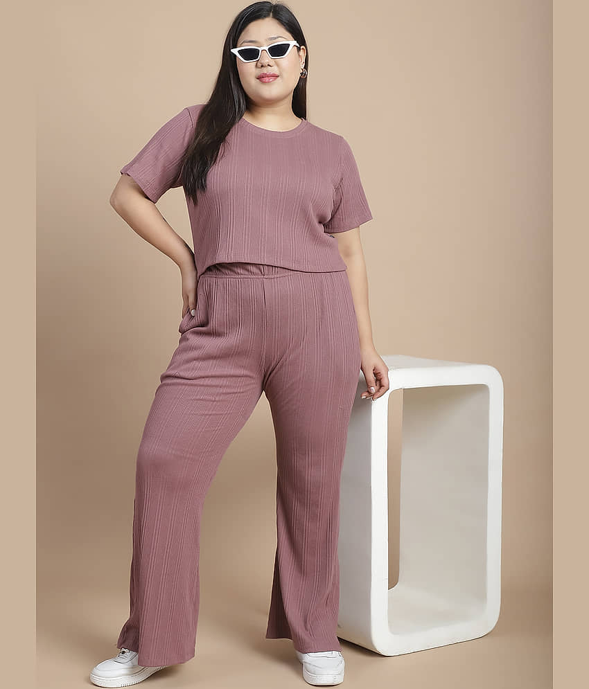 Rigo Women Solid Top With Trousers Co-Ord Set ( Black )