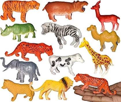 Braintastic Jungle Animal World 12Pcs Medium Size Multicolor Forest Animal Set for Kids