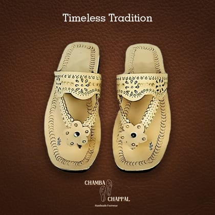 Authentic Chamba Flower Design Chappals- Size 36