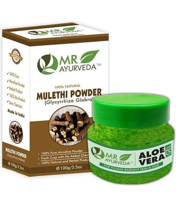 MR Ayurveda Aloe Vera Gel & Mulethi Powder Hair Scalp Treatment 200 g Pack of 2