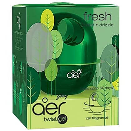 Godrej Aer Car Air Freshener Twist Gel - Fresh Forest Drizzle, 45 g