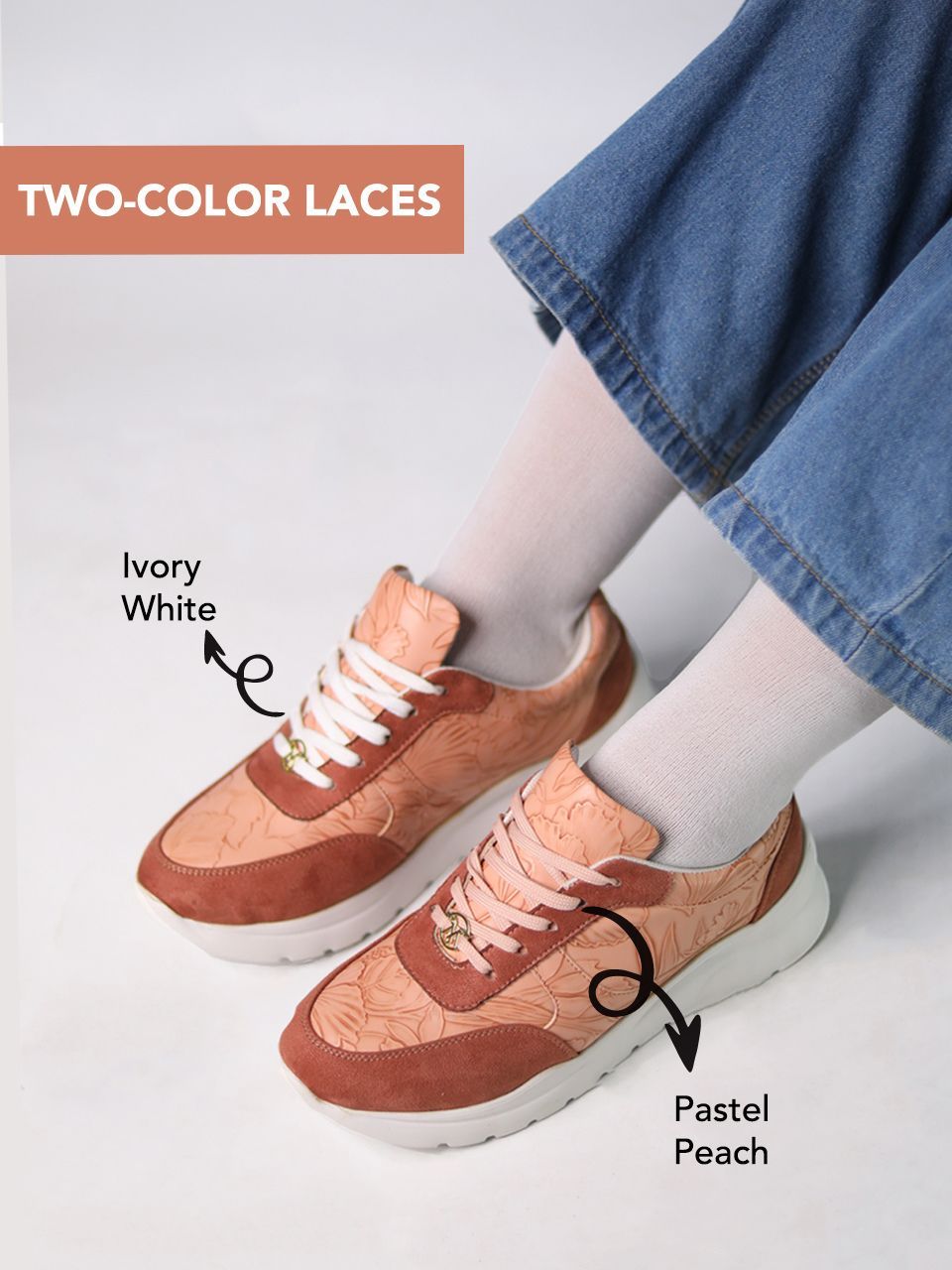 Kerry Peach Sneakers-Peach / 36