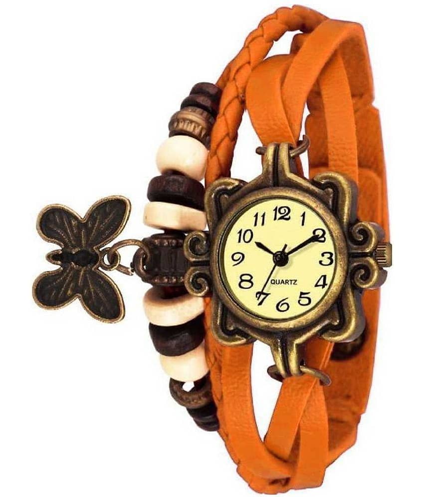 Cosmic - Orange Leather Analog Womens Watch