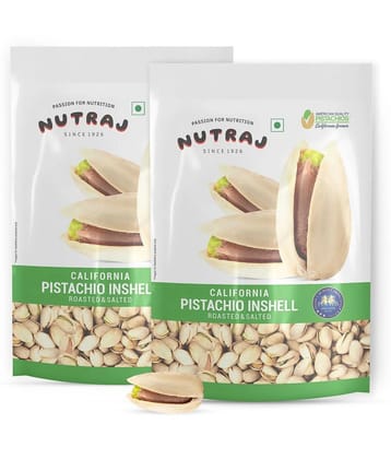Nutraj California Roasted Salted Inshell Pistachios 400g (200g X 2) | Salted Pista 400g