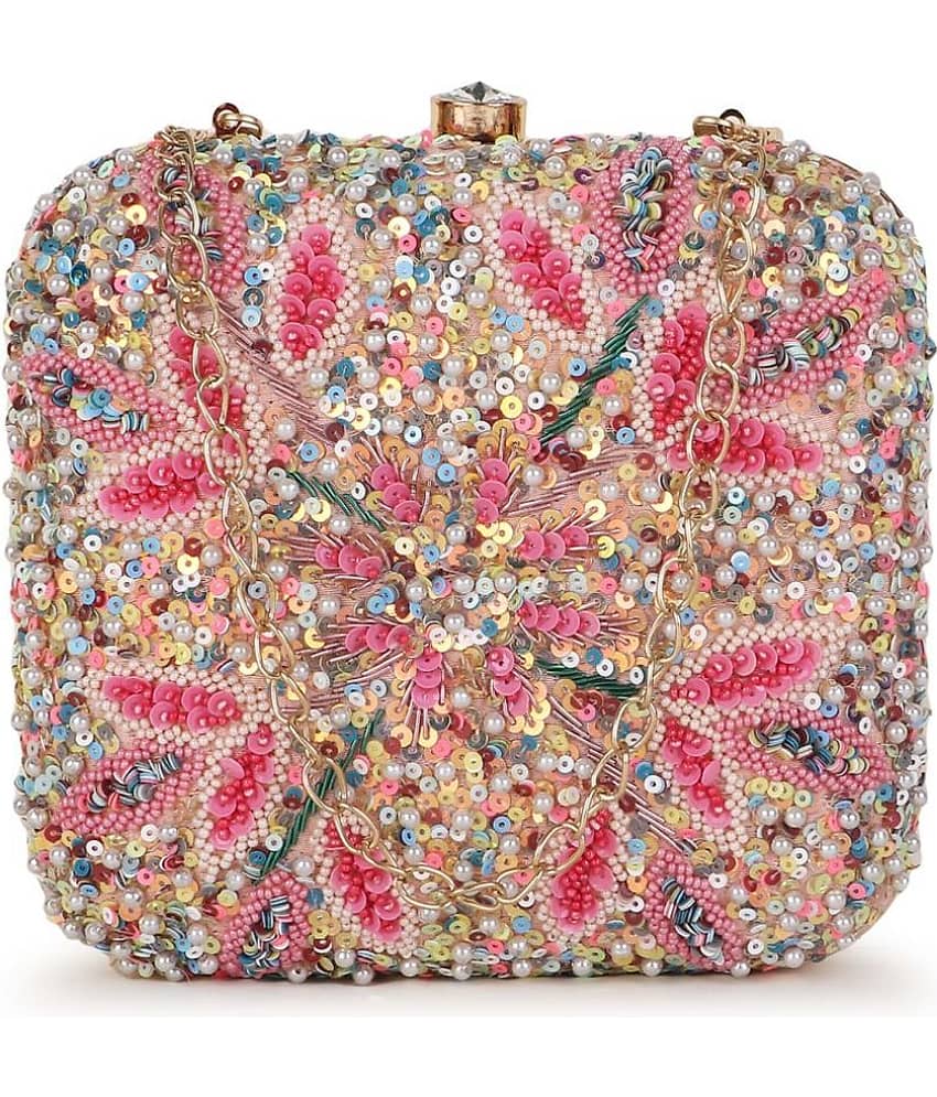 Anekaant - Pink Fabric Box Clutch