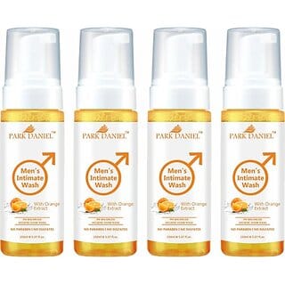 PARK DANIEL Men's Intimate Wash Maintain Ph Balance with Orange Extract Pack of 4 of 150ML (4 x 150 ml)
