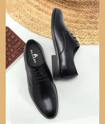 ALCAZO Black Men's Derby Formal Shoes