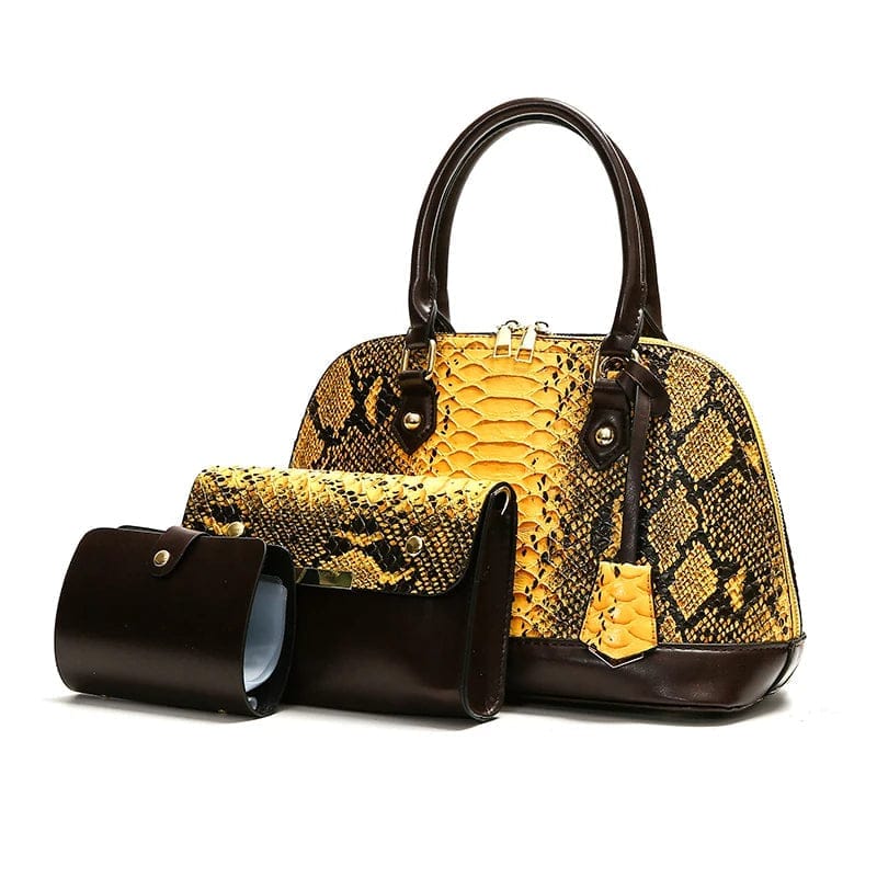 Wholesale Fashionable Female PU Leather Shoulder Bag Set 3pieces large capacity handbags for women Crocodile pattern Shell bag