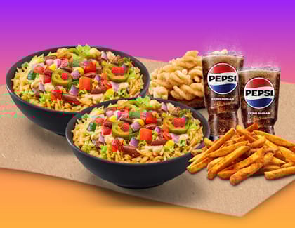 2 Value Rice Bowl Non Veg+1 Small Fries+1 Cinnamon Twists+2 Pepsi Zero
