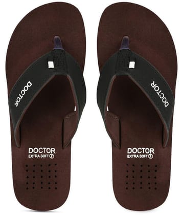 DOCTOR EXTRA SOFT - Brown Mens Thong Flip Flop - None