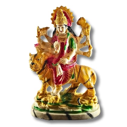 Saadhya Decors Traditional Maa Durga Murti – 23 cm Sacred Goddess Durga Idol on Lion for Home Mandir, Office &amp; Auspicious Gifting