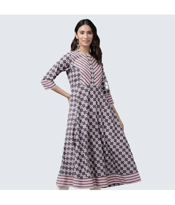 Yash Gallery - Pink Cotton Women's Flared Kurti ( Pack of 1 )
