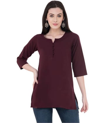 SAAKAA Women's Rayon Regular Top ( Brown )