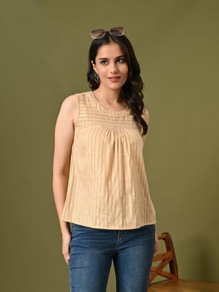 Woven Handloom Top-XS / Orange