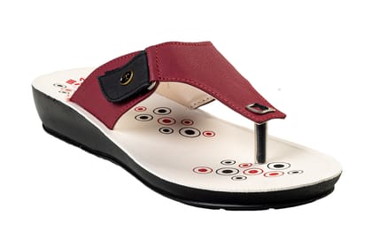 Titas Ladies Red Airmix Chappal-Navy/Red / 3