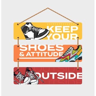 Homeberry Keep Your Shoes And Attitude Outside Wall Hanging