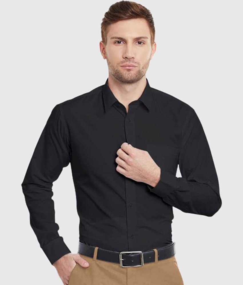 Life Roads - Black Cotton Slim Fit Men's Formal Shirt ( Pack of 1 )