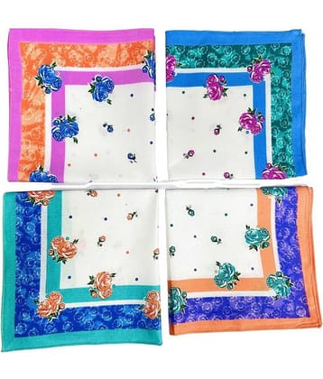 Royal Mart Premium Cotton Handkerchiefs – 13*13 Colorful Prints for Women/Girls (Pack of 12, Multicolor. Designs Will Vary as per Availability