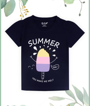 J&JP Pack of 1 Girls Cotton T-Shirt ( Blue )