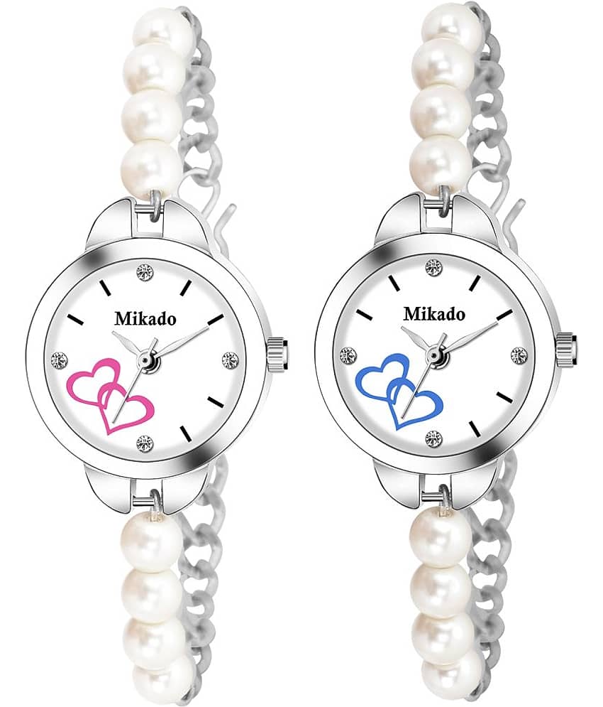 Mikado - White Stainless Steel Analog Womens Watch
