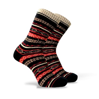 BLACK/RED- MULTICOLOR WOOLEN EDITION-Pack of 1-Pair