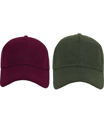 Zacharias - Multi Color Cotton Blend Men's Cap ( Pack of 2 )