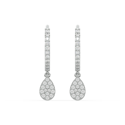 Droplet Hoops-Rhodium plated / 7mm ( inner diamter )