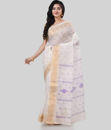 Desh Bidesh Cotton Self Design Saree Without Blouse Piece ( Green )